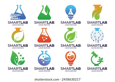 lab research logo design collection. Science logo inspiration