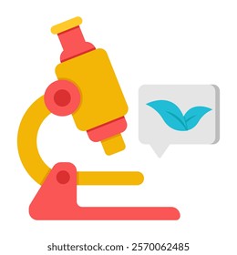 A lab research tool icon, flat design of microscope