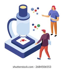 Uma ilustração de ferramenta de pesquisa de laboratório, design isométrico de pesquisa científica