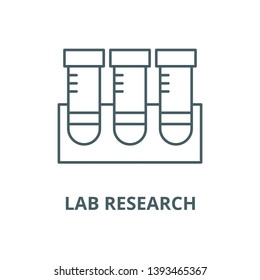Lab research vector line icon, linear concept, outline sign, symbol