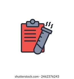 Icono de resultado de laboratorio. Vector.Trazo editable.Signo de estilo lineal para utilizar Diseño web,logo.Ilustración de símbolo.
