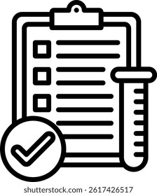 Lab Results Icon Line Vector Illustration