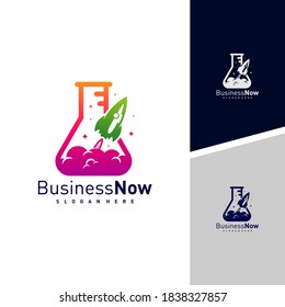 Lab Rocket logo design vector template, Illustration Rocket design Concept, Icon symbol