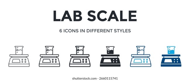 Ícone De Escala Lab Em Ilustração De Vetor De Estilo Diferente. Projetado Em Linha Fina, Linha Regular, Linha Em Negrito, Glifo, Linha De Cor E Estilo De Glifo De Cor Pode Ser Usado Para Web