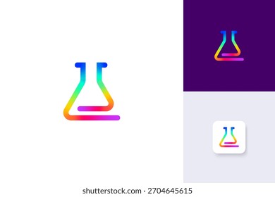 Plantilla de Vector de ilustración de diseño de logotipo de ciencia de laboratorio