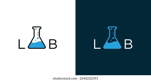 Diseños de logotipos de ciencia y tecnología de laboratorio