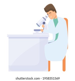 Lab scientist microscope icon. Cartoon of Lab scientist microscope vector icon for web design isolated on white background