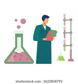Lab scientist Vector illustration which can easily modify or edit which can easily modify or edit

