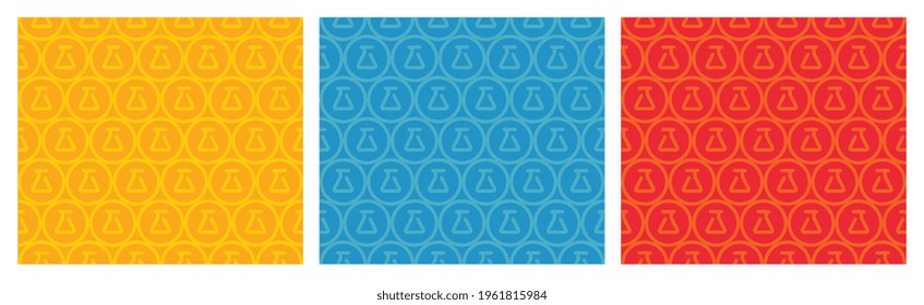 Lab seamless pattern collection, set of laboratory background, science and technology concept