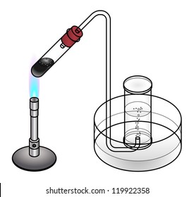 Lab Setup Oxygen Production By Heating Stock Vector (Royalty Free ...