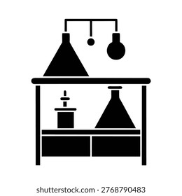 Lab Stand silhouette vector art Illustration