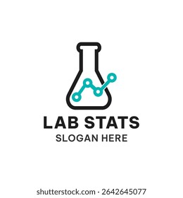 Lab stats logo concept in simple style. Creative business vector illustration.