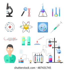 Lab symbols test medical and laboratory symbols scientific biology design