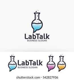 Lab talk logo design. Forum, Research and Science logo design. Vector logo template