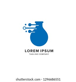 lab tech DNA nature logo vector icon illustration