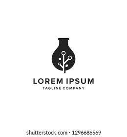 lab tech DNA nature logo vector icon illustration
