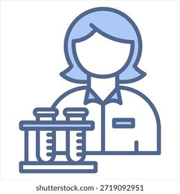 Ilustração do Vetor de Ícone Azul do Técnico de Laboratório