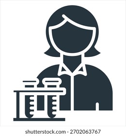 Técnico de laboratorio Glyph Icon Ilustración vectorial