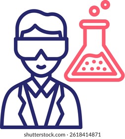 Lab Technician Icon Color Vector Illustration