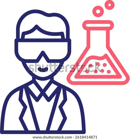 Lab Technician Icon Color Vector Illustration