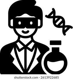 Lab Technician Icon Glyph Vector Illustration