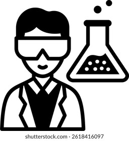 Lab Technician Icon Glyph Vector Illustration