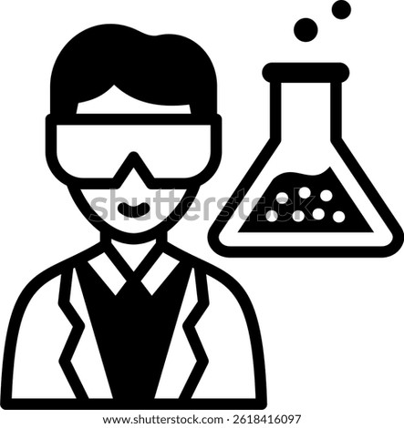 Lab Technician Icon Glyph Vector Illustration