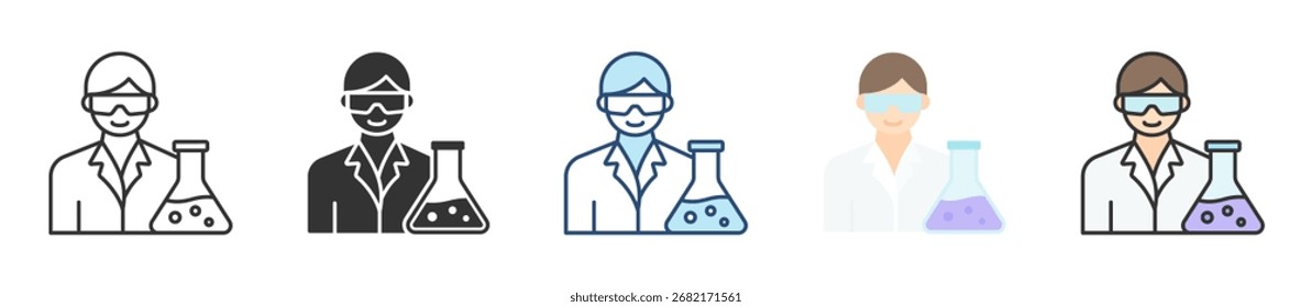 Conjunto de ícones do Lab Technician - Coleção de vários estilos