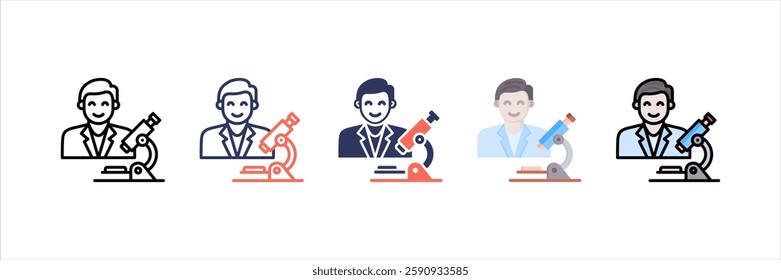 Lab Technician Multi Style Icon Set