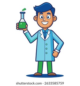 Técnico de laboratório com projeto de vetor de tubo.
