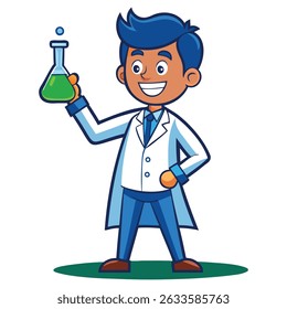 Técnico de laboratório com projeto de vetor de tubo.