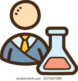 Lab technician vector doodle illustration and graphic