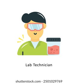 Lab Technician Vector Flat Icon Design illustration Symbol on White background EPS 10 File 