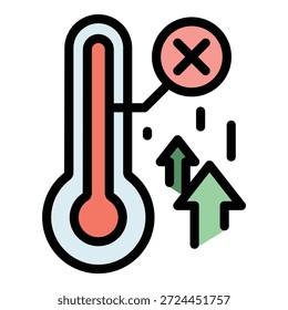 Vector de contorno de icono de temperatura de laboratorio. Informático. Color plano de la investigación de laboratorio