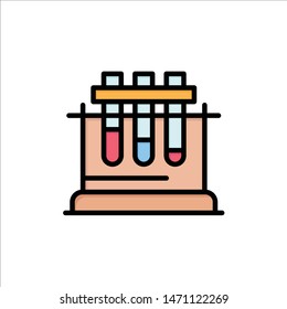 Lab, Test, Chemistry, Science  Flat Color Icon. Vector icon banner Template. Vector Icon Template background