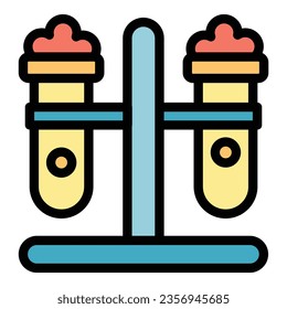 Lab test icon outline vector. Eco energy. Cycle biogas color flat