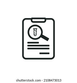 Lab test results icon isolated on white background