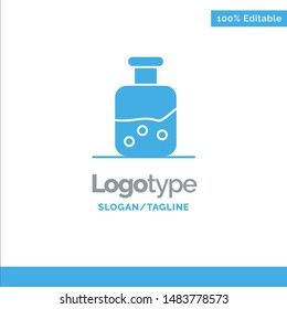 Lab, Test, Science, Bottle Blue Solid Logo Template. Place for Tagline