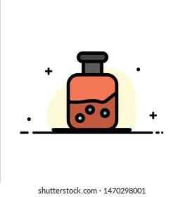 Lab, Test, Science, Bottle  Business Flat Line Filled Icon Vector Banner Template. Vector Icon Template background