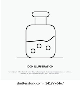 Lab, Test, Science, Bottle Line Icon Vector