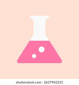 A lab test tube filled with bubbling liquid, drawn in a minimal flat style. Ideal for science labs, chemistry apps, or school experiment icons.