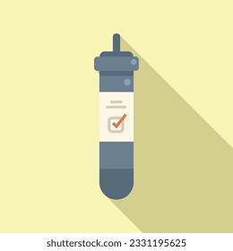 Lab test tube icon flat vector. Sample result. Digital data
