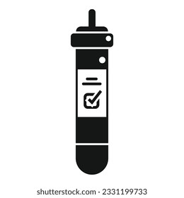 Icono de tubo de prueba de laboratorio vector simple. Resultado del ejemplo. Datos digitales