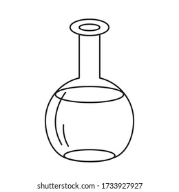 Icono de tubo de prueba de laboratorio línea delgada ilustración de vector aislado esquema de diseño negro Equipo de medicina Investigación de laboratorio de química