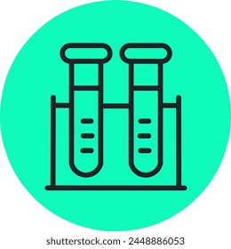 Lab Test Tube Science Flat Color Icon Vector