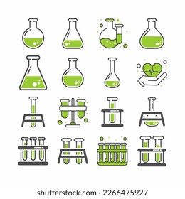 Lab Test Tube Science icon set Free Vector
