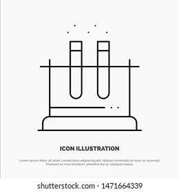 Lab, Test, Tube, Science Line Icon Vector