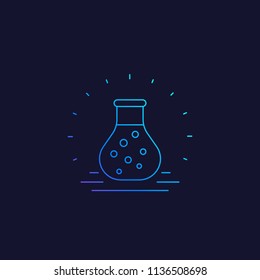 lab test tube vector linear icon