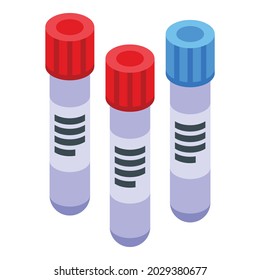 Icono de tubos de prueba de laboratorio vector isométrico. Química de tubo. Laboratorio químico
