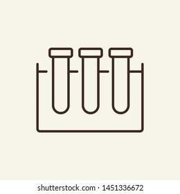 Lab test tubes line icon. Glass, flask, beaker. Laboratory concept. Vector illustration can be used for topics like chemistry, biology, research